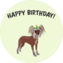 Birthday Crested Dog Sticker