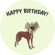 Birthday Crested Dog Sticker