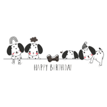 Birthday Dalmatians Sticker 