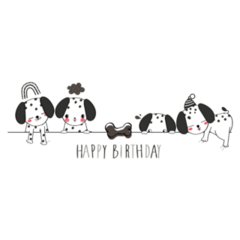 Birthday Dalmatians Sticker 