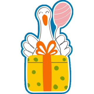 Birthday Goose Sticker