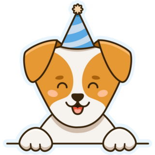 Birthday Jack Russell Sticker