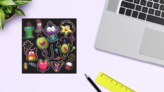 Birthday Monster Sticker Sheet on a Desk (New) example