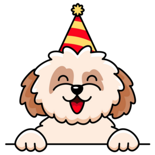 Birthday Shih Tzu Sticker