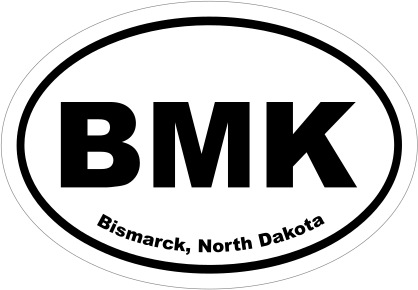 Bismarck, North Dakota Oval Stickers
