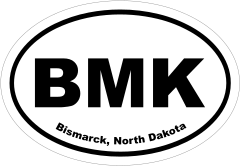 Bismarck, North Dakota Oval Stickers
