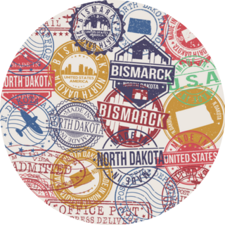 Bismarck North Dakota Set Of Stamps Travel Sticker