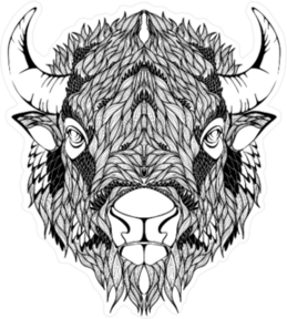 Bison Buffalo Head Sticker