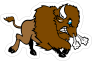 Bison Mascot Sticker