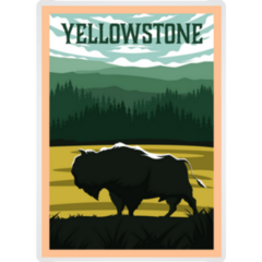 Bison On Yellowstone National Park Wyoming Sticker