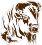 Bison Silhouette Sticker