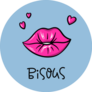 Bisous Means Kisses In French Illustration Sticker