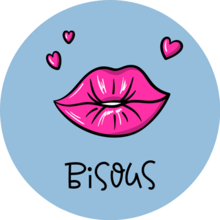 Bisous Means Kisses In French Illustration Sticker