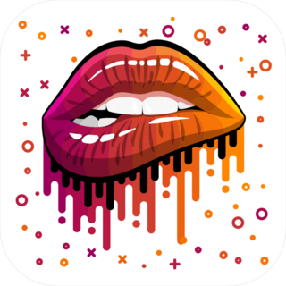 Biting Lips In Bright Colors Sticker