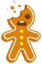Bitten Cartoon Gingerbread Man Sticker