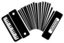 Black Accordion Icon Sticker