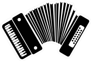 Black Accordion Icon Sticker