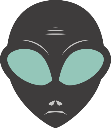 Black Alien Face Sticker