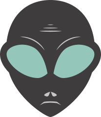 Black Alien Face Sticker