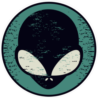 Black and Green Alien Sticker