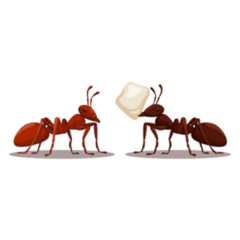 Black And Red Ant Animal Character Cartoon Sticker