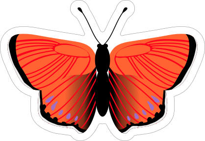 Black and Red Butterfly Sticker