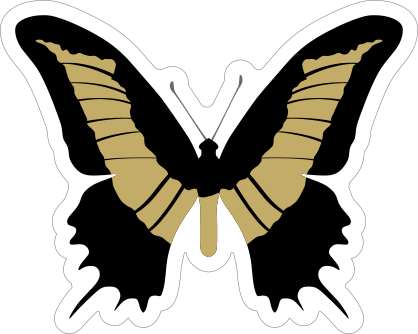 Black and Tan Butterfly Sticker
