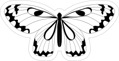 Black and White Butterfly Stickers and Decals