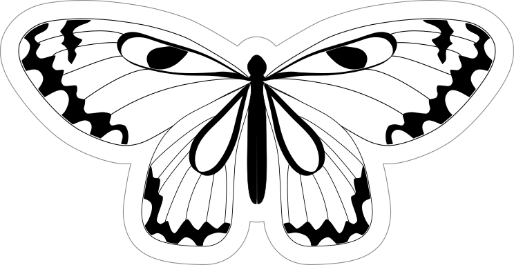 Black and White Butterfly Stickers and Decals
