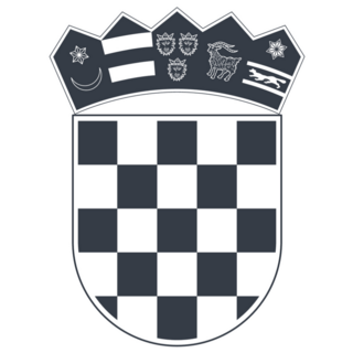 Black And White Croatia Flag Icon Sticker