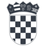 Black And White Croatia Flag Icon Sticker