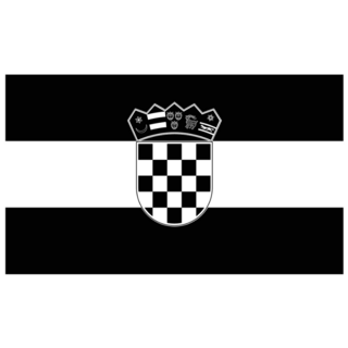 Black And White Croatia Flag Icon Sticker