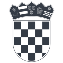 Black And White Croatia Flag Icon Sticker