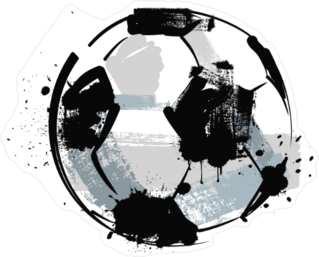 Black and White Grunge Soccer Ball Sticker