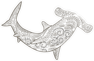 Black And White Hammerhead Sticker