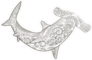 Black And White Hammerhead Sticker