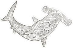 Black And White Hammerhead Sticker