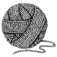 Black And White Knitting Ball Of Yarn Sticker