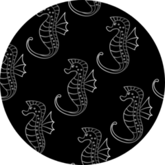 Black And White Line Sea Horse Sticker