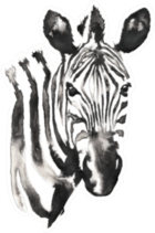 Black And White Monochrome Painting Zebra Sticker