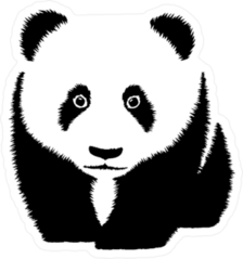 Black And White Panda Sticker