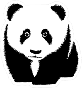 Black And White Panda Sticker