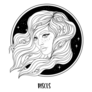 Black And White Pisces Astrological Sticker