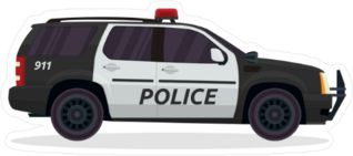 Black and White Police SUV Sticker