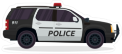 Black and White Police SUV Sticker