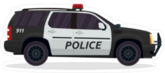 Black and White Police SUV Sticker