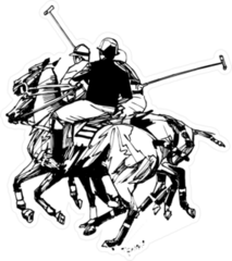 Black And White Polo Players Sticker