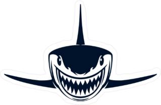 Black And White Shark With Open Jaws Sticker