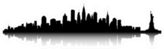 Black And White Silhouette Of The New York Skyline Sticker