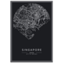 Black And White Singapore City Map Sticker